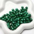 Cuentas de vidrio redondas verde oscuro con textura de mármol para joyería artesanal - 30 Piezas/Paquete (8mm) / Verde oscuro
