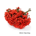 Cœurs de baies rouges artificielles 80mm pour loisirs créatifs et décors de fêtes - Style 11 Étamine Longue