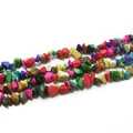 Strand of colorful irregular natural stone chips for DIY jewelry making and beading - Medium / Synthetic Dyed Multi-Color Turquoise Chips