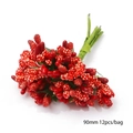 Baies rouges artificielles pour bricolage 90mm de long 12 pièces par sac pour fleurs - Style 14 Combo de Fleurs