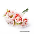 Fleurs de mousseline 100mm blanches avec dégradé rouge et étamines à perles blanches - Style 18 Fleur en Dégradé