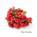 Tiges de baies rouges artificielles de 70mm avec paillettes dorées pour loisirs créatifs - Style 19 Petit Bouquet de Baies