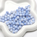 Cuentas de vidrio marmoleado azul y blanco para collares DIY y joyería artesanal - 30 Piezas/Paquete (8mm) / Aguamarina