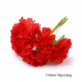 Pistils de fleurs en mousseline rouge 110mm pour bricolage DIY lot de 10 pièces - Style 20 Grande Fleur