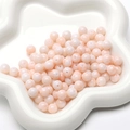Cuentas redondas de vidrio rosa claro con textura de mármol para joyas hechas a mano - 30 Piezas/Paquete (8mm) / Albaricoque