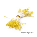 Stami di fiori gialli artificiali per fai da te fatti a mano 60mm set da 90 - Stami di Fiori in Gesso Perlato / 1mm (Lunghezza 60mm, 90pz/Pack)