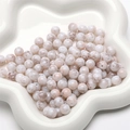 Cuentas de vidrio jaspeado blanco crema para joyería DIY en plato decorativo de flor - 30 Piezas/Paquete (8mm) / Albaricoque gris