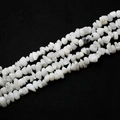 Natural milky white quartz chip beads with hole for handmade jewelry DIY projects - Medium / Natural White Stone Chips
