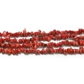 DIY jewelry beads featuring natural red coral stone chips with textured irregular surface - Medium / Dyed Natural Red Chips