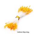 Bright orange artificial flower stamens 60mm for DIY crafts 90pcs per pack - Pearlescent Flower Stamens / 1mm x 60mm (90 Pieces/Pack)