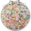 Bunte Erdnussperlen mit Perlglanz in gemischten Makronenfarben für DIY-Schmuck - Lackierter Perlmutt-Stil / 6x4mm (Ca. 100 Stk.) / Zufällige Mischfarben
