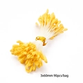 Yellow artificial flower stamen 3x60mm for DIY craft projects and floral decoration - Matte Heart Shaped Flower Stamens / 3mm x 60mm (90 Pieces/Pack)