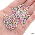 Perline tonde in conchiglia da 4mm in colori pastello per gioielli e bracciali fai-da-te - Perline rotonde / 4mm (10 Pezzi)
