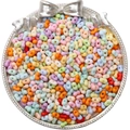 Mix of colorful peanut-shaped acrylic beads for DIY jewelry and bracelet making - Frosted Style / 6x4mm (Approx. 100 Pcs) / Random Mixed Colors