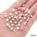 Perles en coquillage naturel en forme d'étoile 7x6mm rose et violet pour bijoux - Pentagramme / 7x6mm (10 Pièces)