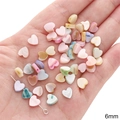 Perles en forme de cœur de 6mm en couleurs variées pour la création de bijoux - Cœur (Trou Transversal) / 6mm (10 Pièces)