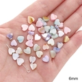 Perles en forme de cœur de 6mm en coquillage pastel pour création de bijoux DIY - Cœur (Trou Vertical) / 6mm (10 Pièces)