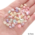 Perles de coquillage en cœur colorées de 6-7mm pour boucles d'oreilles DIY et bijoux - Badge en Forme de Carte / 6-7mm (10 pièces/paquet)