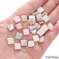 Perles en nacre carrées de 11x11mm aux tons macaron pour bijoux faits à la main - Cube / 11x11mm (10 pièces/paquet)