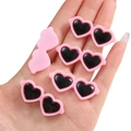 Pink heart-shaped mini sunglasses for doll accessories and DIY craft projects - Heart Style / 10 Pieces/Pack (42x17mm) / Pink