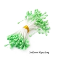Light green pearlized double-headed flower stamens for DIY crafts 3x60mm 90pcs bag - 3x60mm / Pearlescent Stamen 3mm Pearl Light Green
