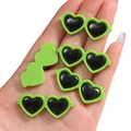 Five piece set of green heart-shaped resin sunglasses charms for DIY crafts and decor - Heart Style / 10 Pieces/Pack (42x17mm) / Green