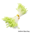 Artificial 3x60mm light green double-headed flower stamens for DIY craft making - Matte Heart Stamen 3mm Light Green