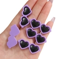 Mini lavender purple heart-shaped acrylic doll sunglasses for DIY crafts and decor - Heart Style / 10 Pieces/Pack (42x17mm) / Purple