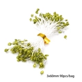 Grass green glitter flower stamens for DIY crafts 3x60mm 90pcs per bag for floral making - Glitter Stamen 3mm Glitter Green