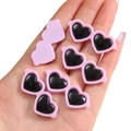 Mini roze hartvormige zonnebril voor poppenaccessoires en doe-het-zelf handwerken - Hart Stijl / 10 Stuks/Verpakking (42x17mm) / Lichtpaars