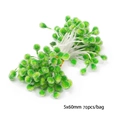 Green frosted artificial flower stamens 5x60mm for DIY handmade crafts 70pcs pack - Frosted Large Stamen 5mm Emerald Green
