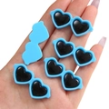 Hemelblauwe hartvormige mini-zonnebril van hars voor DIY-knutselen en poppen decoratie - Hart Stijl / 10 Stuks/Verpakking (42x17mm) / Donkerblauw