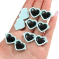 Lichtblauwe hartvormige zonnebril bedels voor doe-het-zelf handwerk en poppenaccessoires - Hart Stijl / 10 Stuks/Verpakking (42x17mm) / Lichtblauw