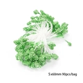 Green 5x60mm artificial flower stamens for DIY craft projects, 90pcs per bag pack - Lavender Stamen 5mm Emerald Double Head