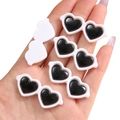 Miniatuur zwart en wit hartvormige brillenbedels voor DIY handwerk en nagelkunst decoratie - Hart Stijl / 10 Stuks/Verpakking (42x17mm) / Wit