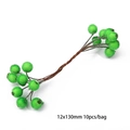 Frosted green artificial berries 12x130mm with flexible wire stems for DIY crafts - Double Berry 12mm Frosted Emerald