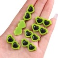 Groene hartvormige mini-zonnebril voor DIY-ambachten en accessoires voor poppen - Hart Stijl / 10 Stuks/Verpakking (29x13mm) / Groen
