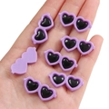 Mini hartvormige acryl brillen in paars voor DIY poppen en sieraden accessoires - Hart Stijl / 10 Stuks/Verpakking (29x13mm) / Paars