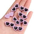 Miniatuur paarse hart zonnebril hars bedeltjes voor DIY handwerk en pop accessoires - Hart Stijl / 10 Stuks/Verpakking (29x13mm) / Lichtpaars
