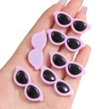 Mini lichtpaarse acryl hart zonnebril voor DIY-poppen en ambachtelijke decoratie - Ronde Stijl / 10 Stuks/Verpakking (40x15mm) / Lichtpaars