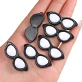 Miniatuur acryl kattenoog zonnebril in zwart-wit voor doe-het-zelf en pop accessoires - Ronde Stijl / 10 Stuks/Verpakking (40x15mm) / Zwart