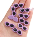 Miniatuur paarse hartvormige zonnebril voor DIY-projecten en popaccessoires - Ronde Stijl / 10 Stuks/Verpakking (29x12mm) / Paars