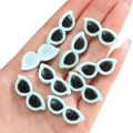 Mini lichtblauwe acryl zonnebril voor DIY-ambachten en poppenaccessoires - Ronde Stijl / 10 Stuks/Verpakking (29x12mm) / Lichtblauw