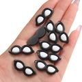 Zwarte acryl mini zonnebril voor poppen en doe-het-zelf handgemaakte accessoires - Ronde Stijl / 10 Stuks/Verpakking (29x12mm) / Zwart