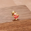 Clou d'oreille Saturne doré avec pierre rouge et oxydes de zirconium sur bois - Style Planète Saturne avec Pierre Rouge (Y26505-Or Rouge)
