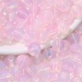 Pastel pink opalescent glass round beads for DIY bracelet jewelry making in a white bowl - 10mm (30 Pieces/Pack) / Pink