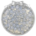 Translucent light blue glass round beads for DIY jewelry making in a silver tray - 10mm (30 Pieces/Pack) / Gray