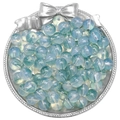Light blue translucent jelly glass beads with aurora glow finish for DIY jewelry - 10mm (30 Pieces/Pack) / Teal