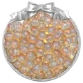 Iridescent round jelly glass beads with translucent aurora finish for DIY jewelry - 10mm (30 Pieces/Pack) / Champagne