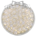 Frosted milky white jelly glass beads in a silver tray for DIY jewelry making - 10mm (30 Pieces/Pack) / White